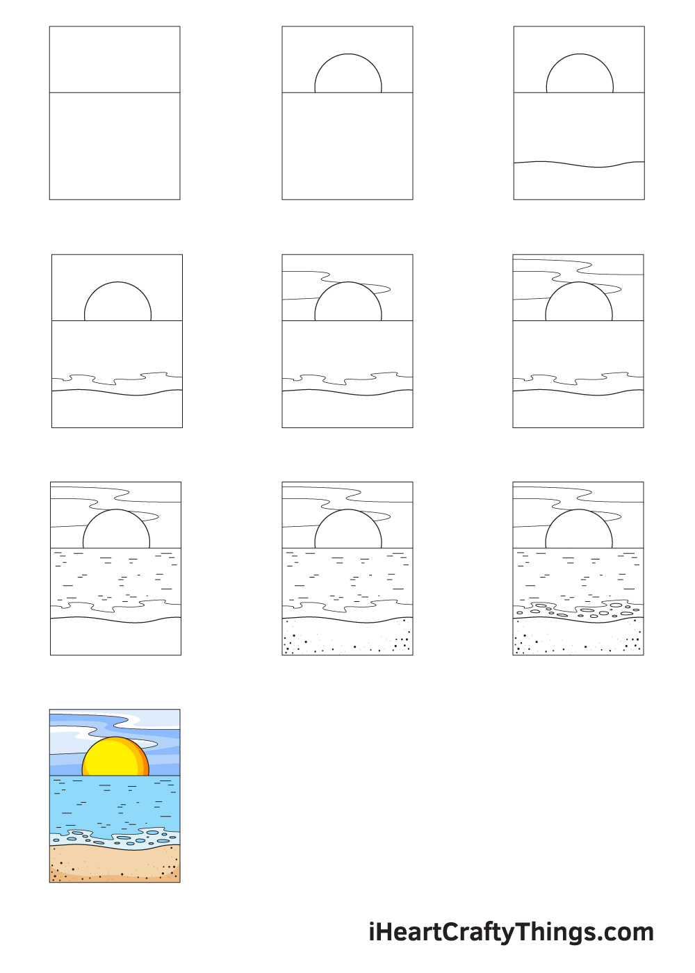 drawing ocean in 9 easy steps