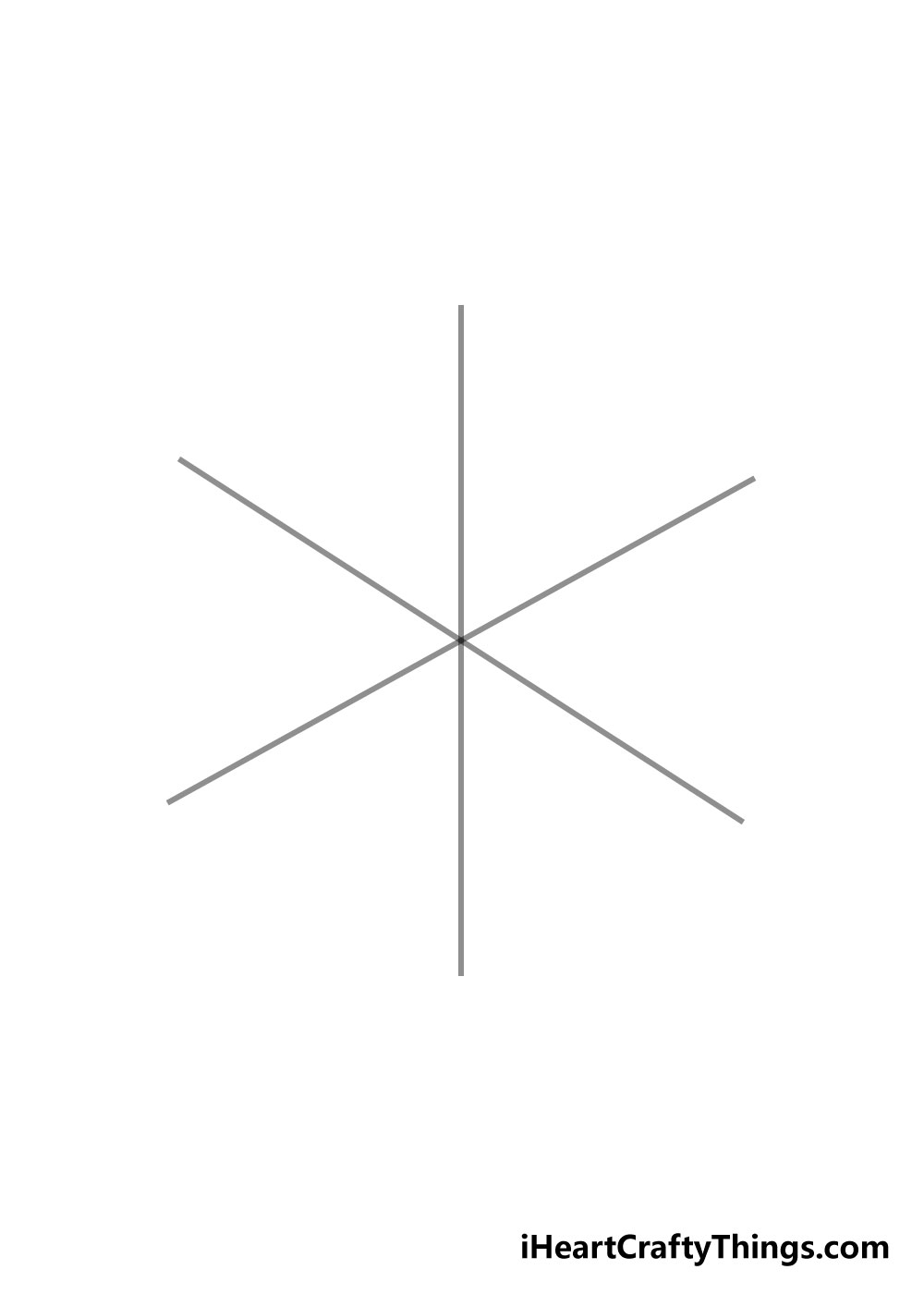 snowflake drawing step 1