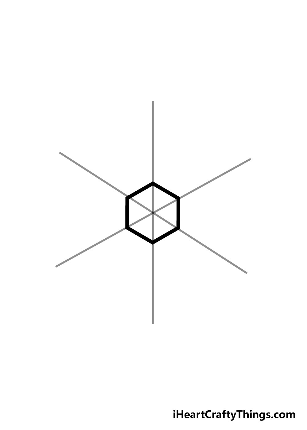 snowflake drawing step 2