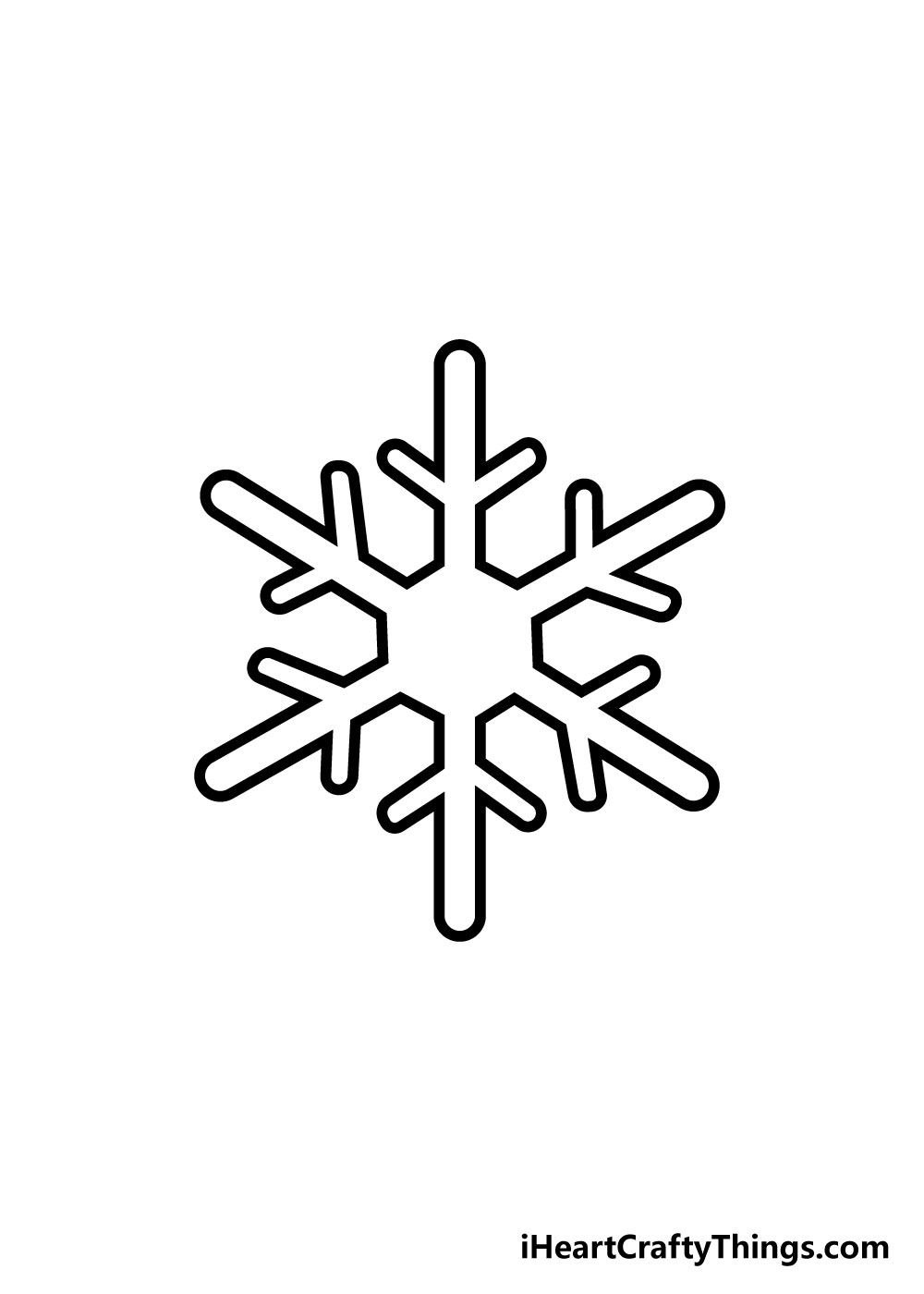 snowflake drawing step 4