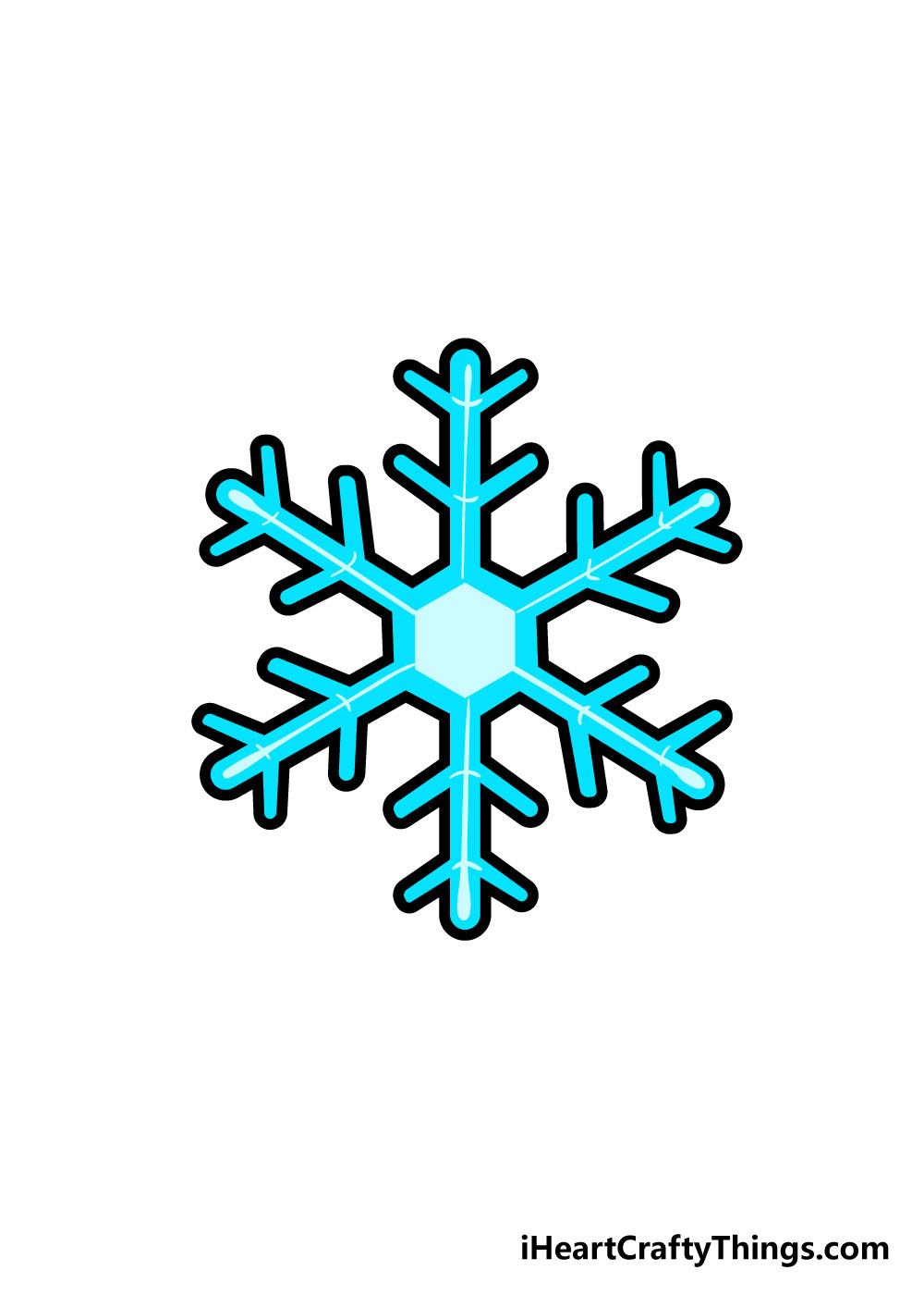 snowflake drawing step 6