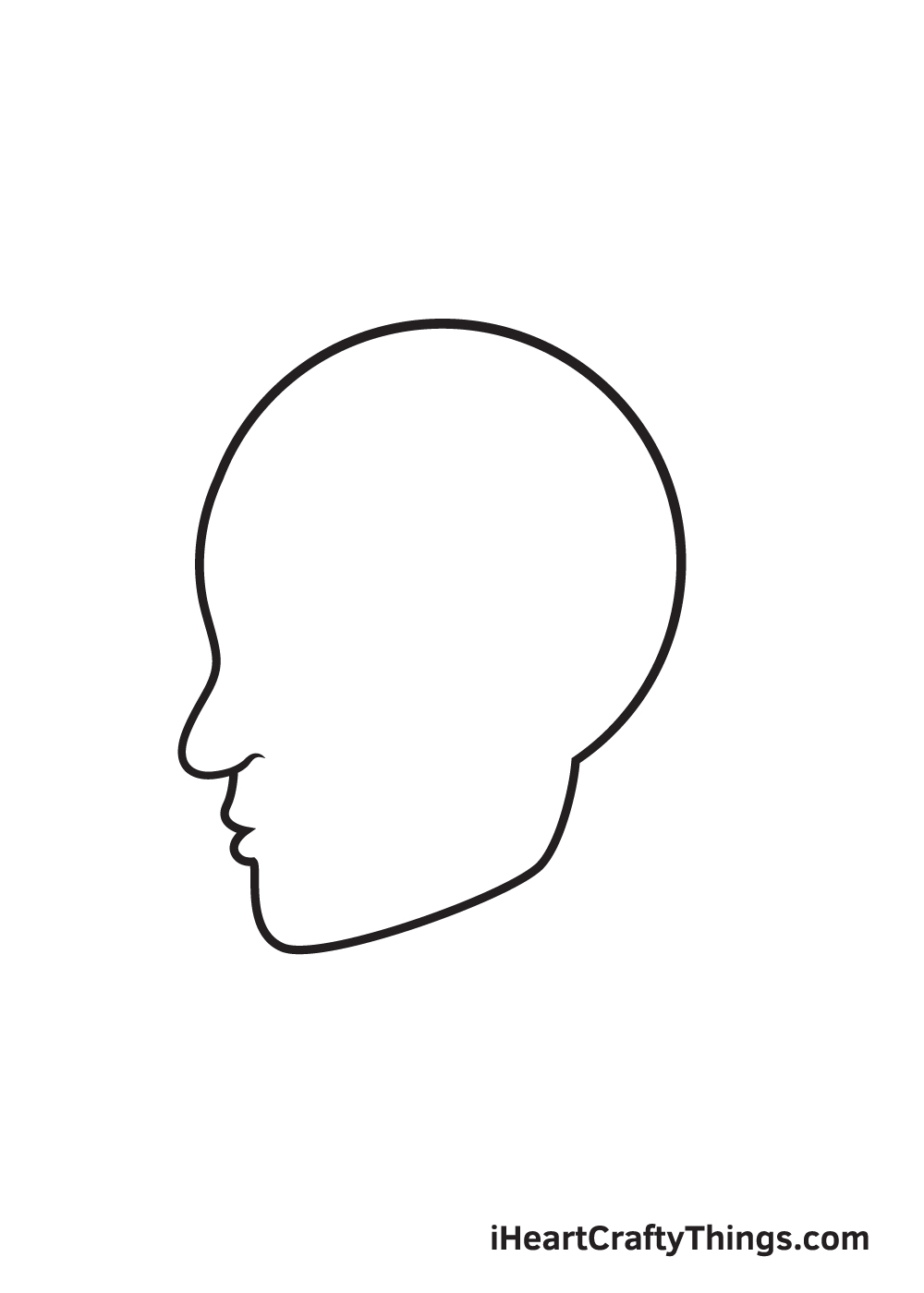 face from the side drawing step 3