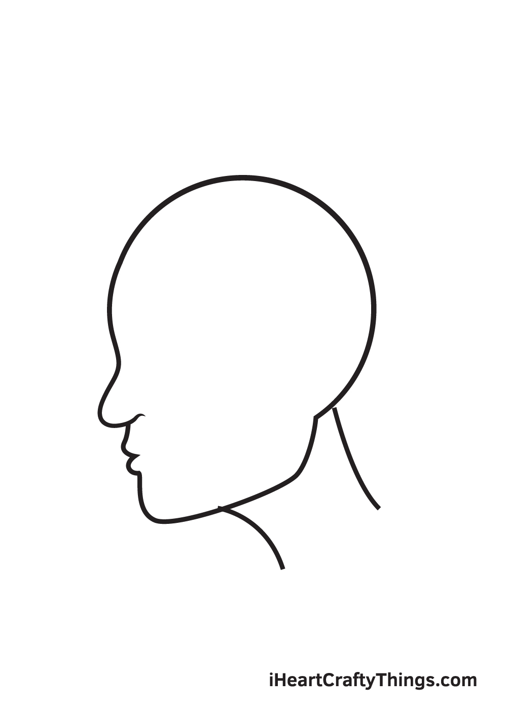face from the side drawing step 4