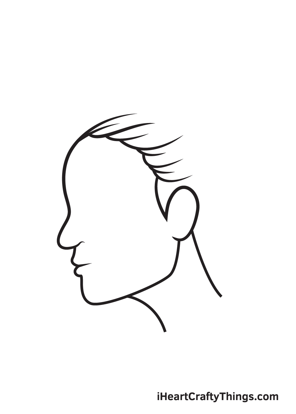 face from the side drawing step 5