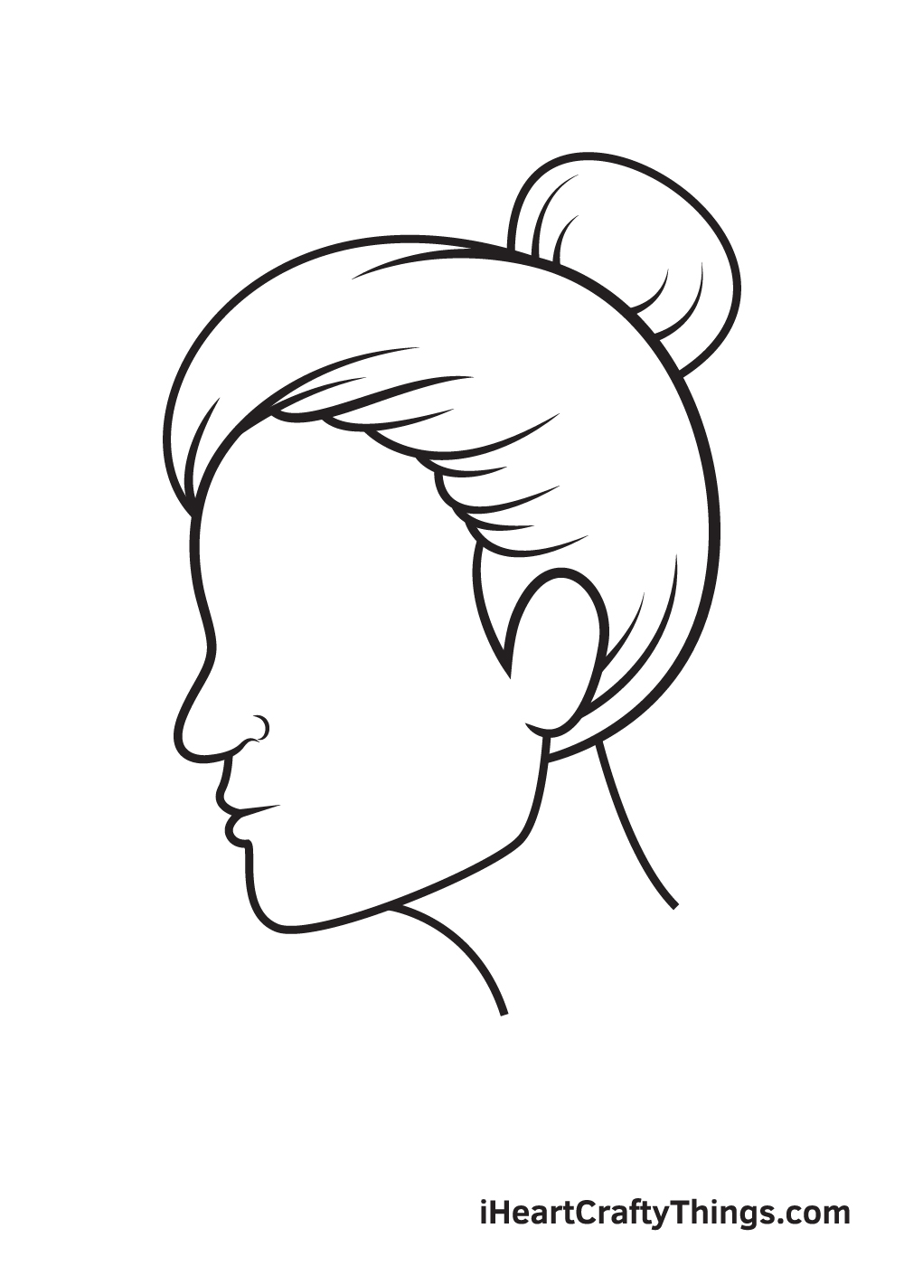 face from the side drawing step 7