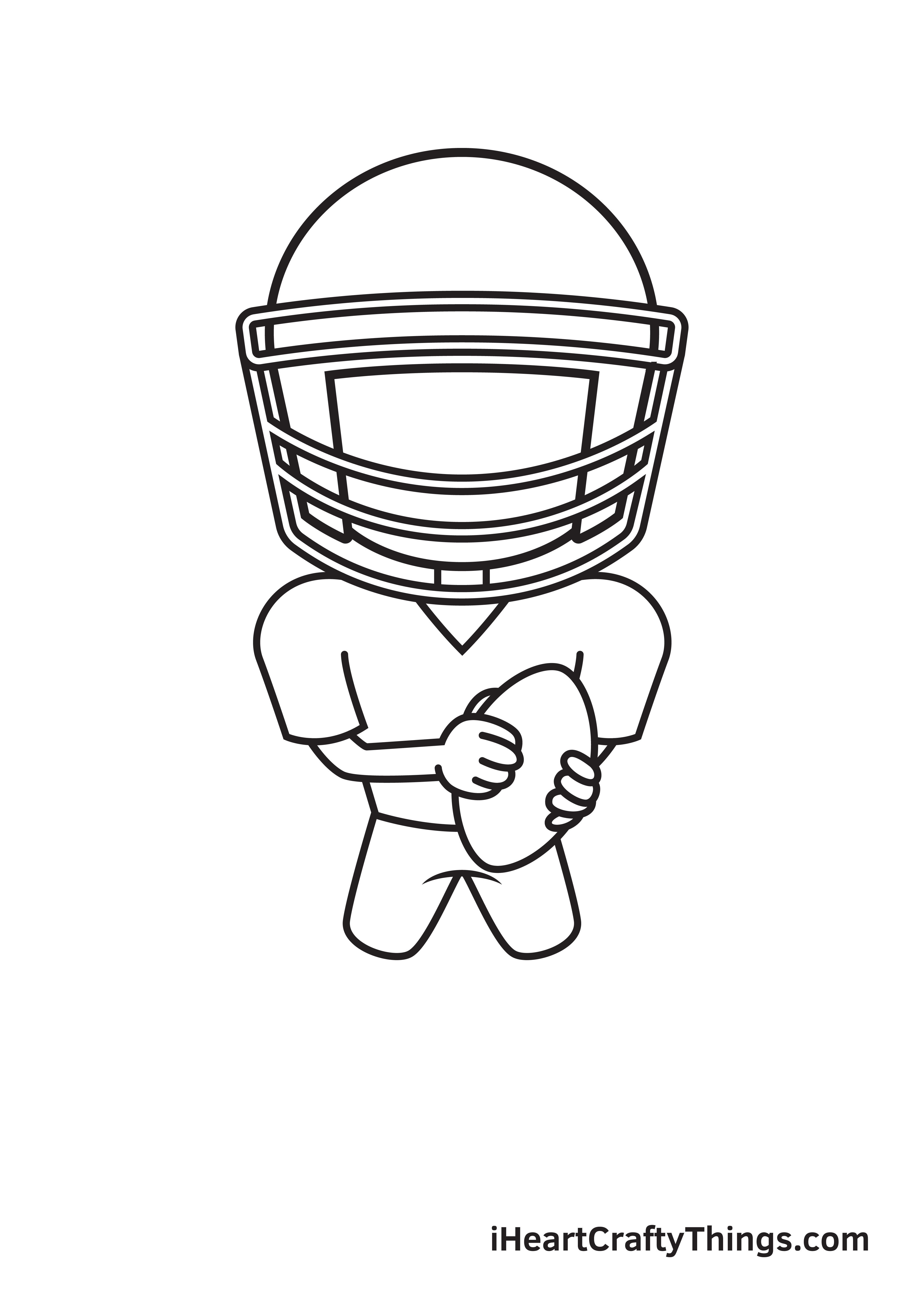 football player drawing step 6
