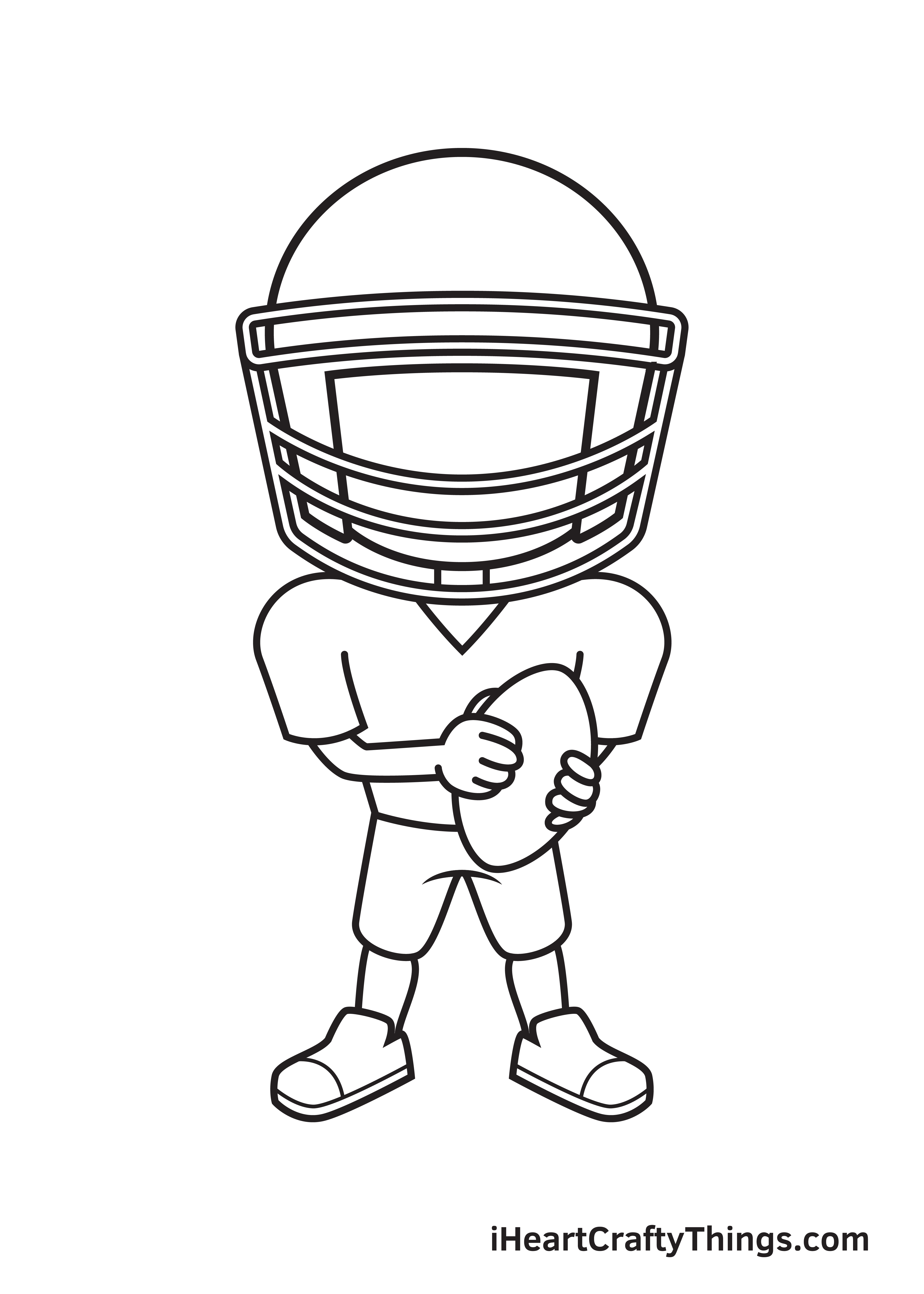 football player drawing step 7