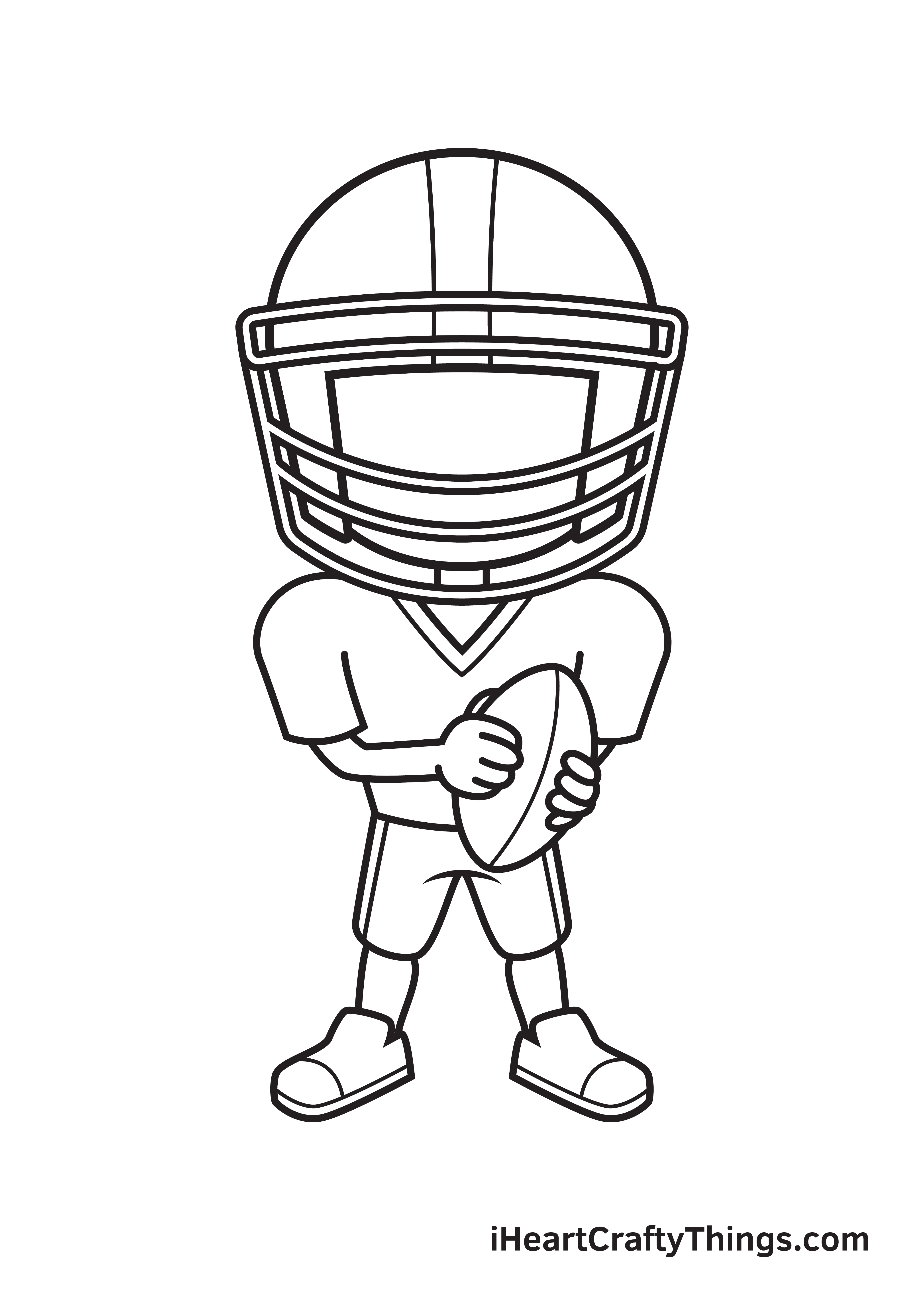 football player drawing step 8