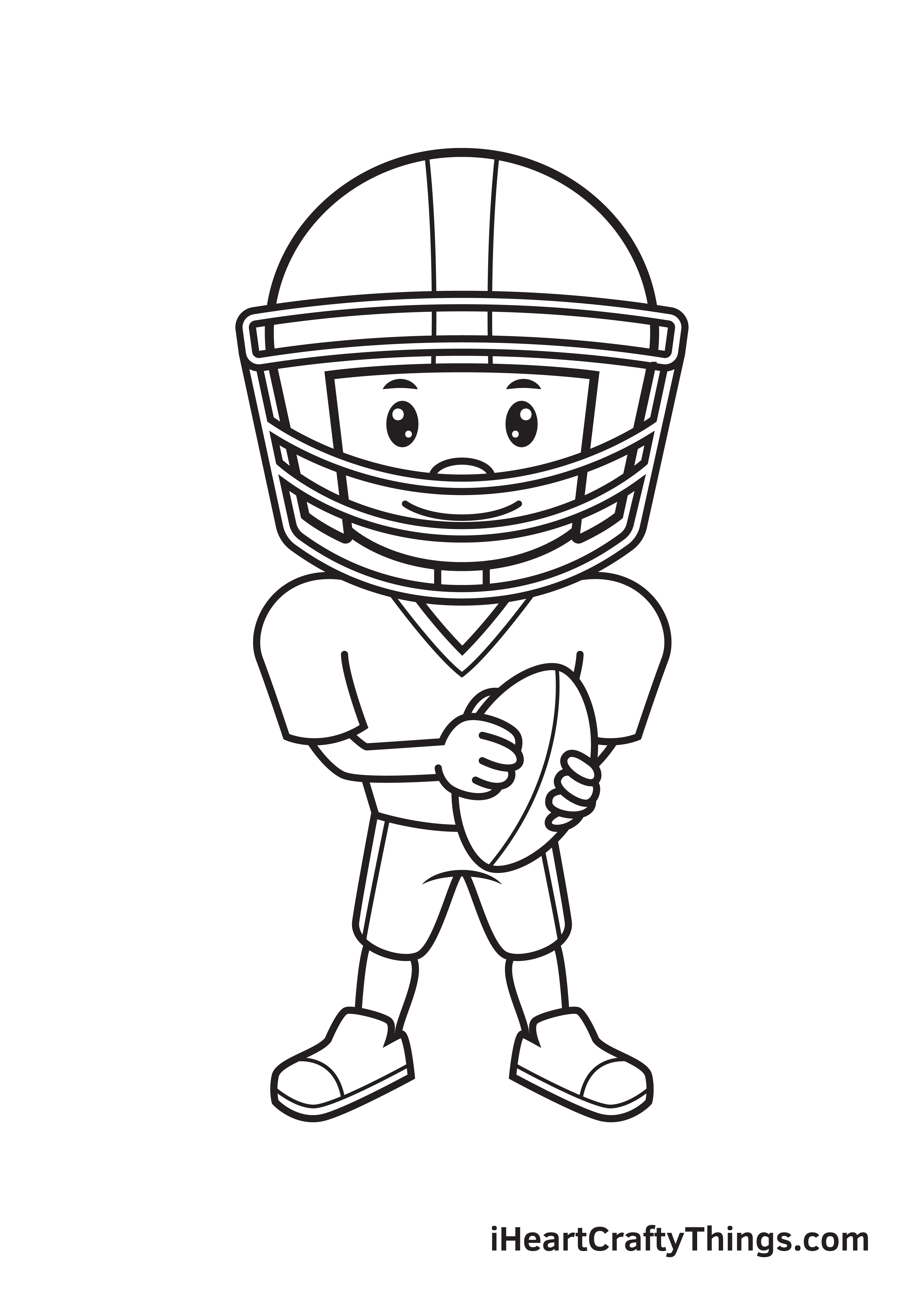football player drawing step 9