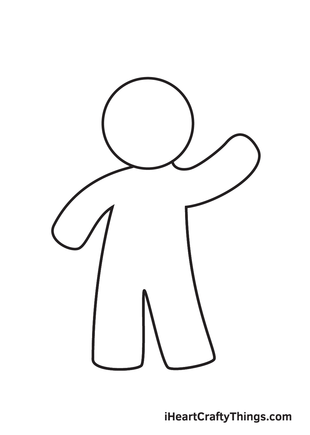 gingerbread man drawing step 3