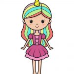 how to draw unicorn girl image