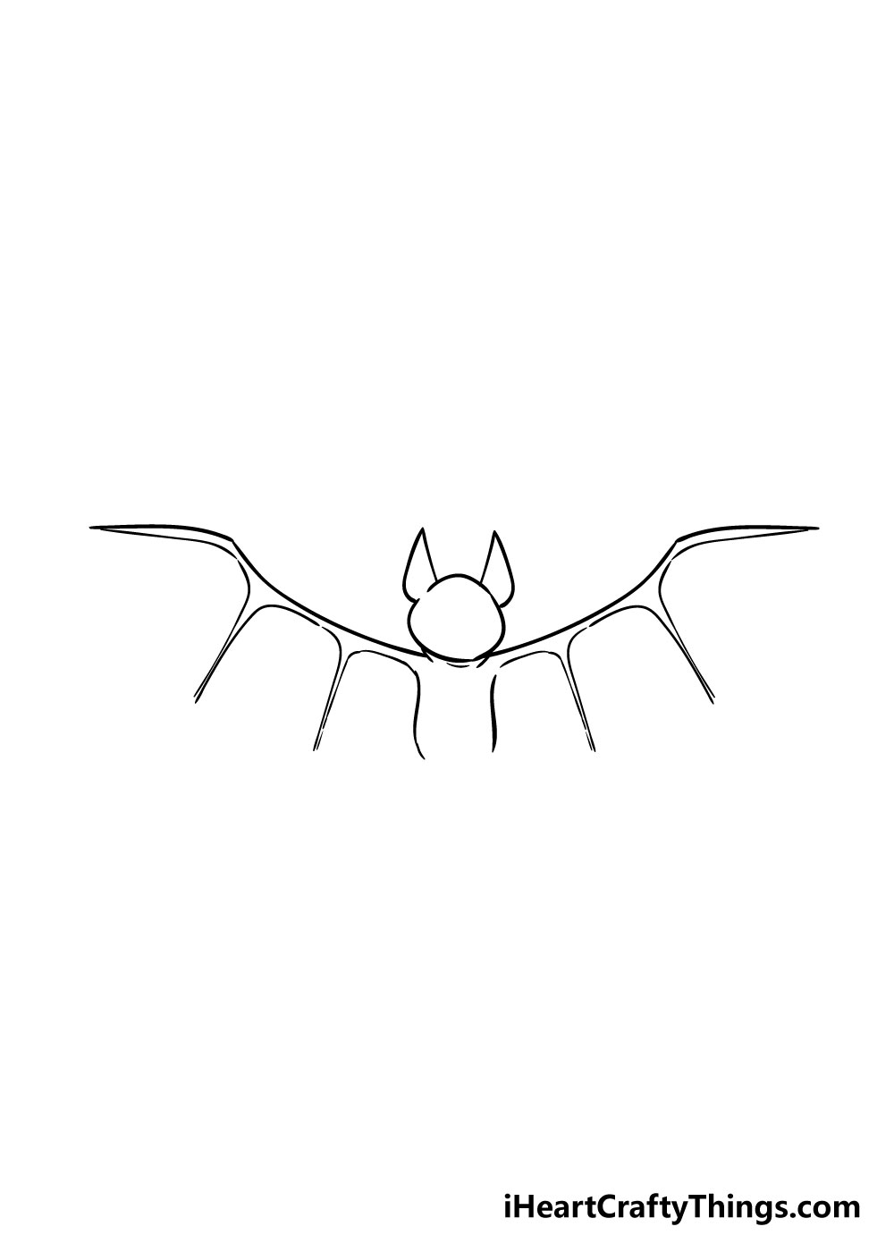 bat drawing step 4