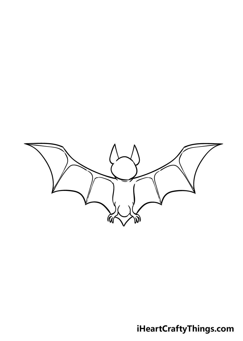 bat drawing step 6
