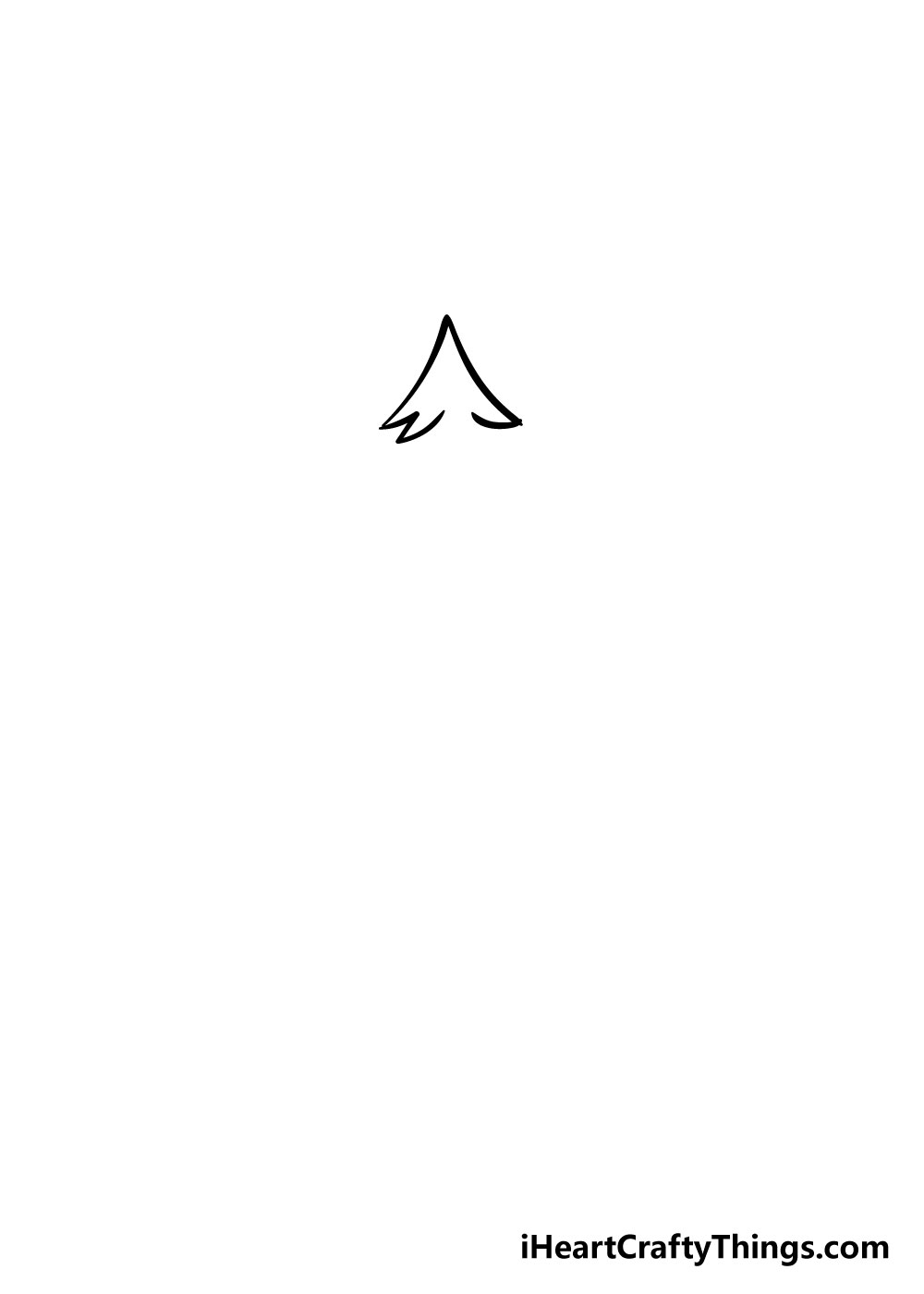 christmas tree drawing step 1