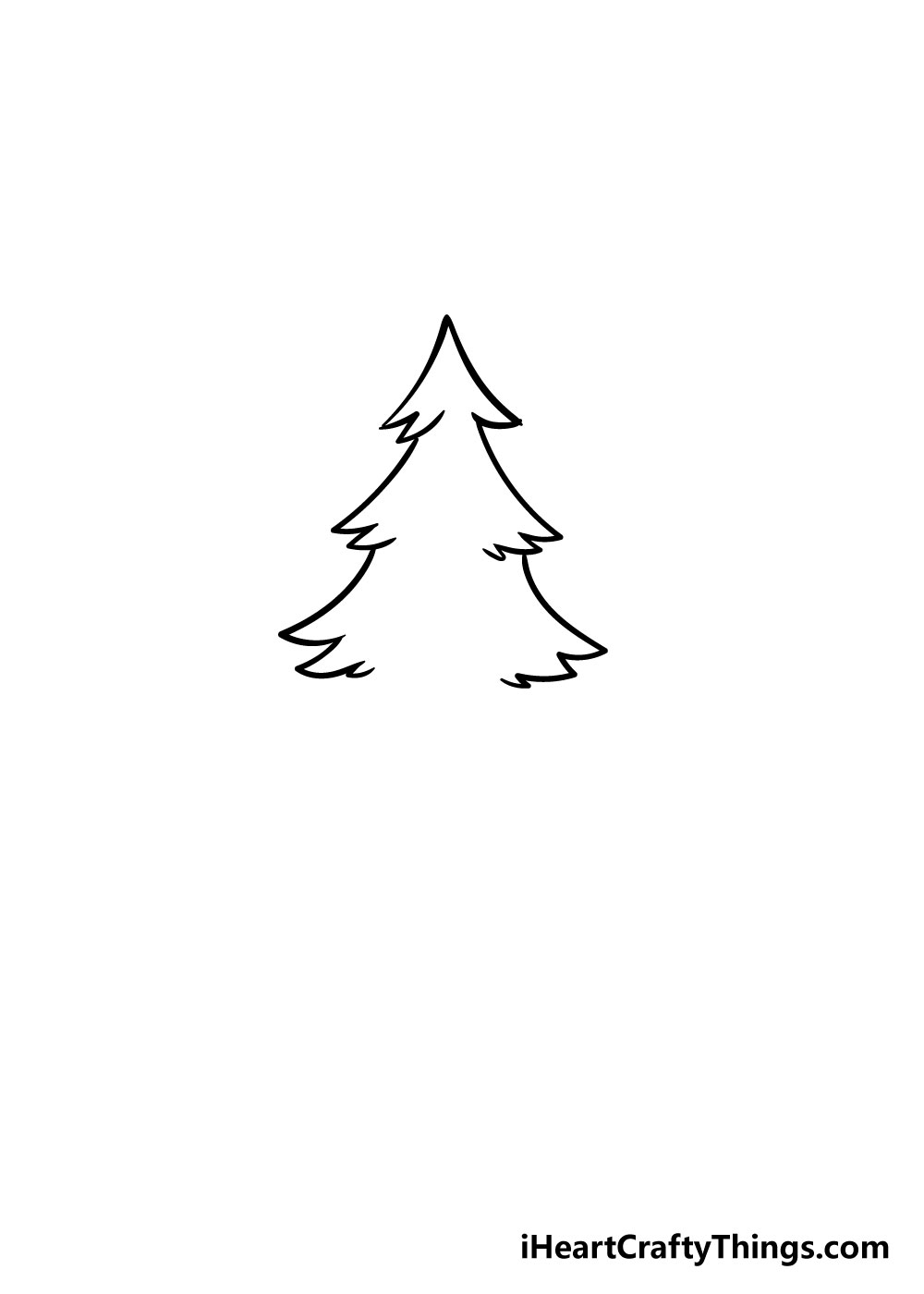christmas tree drawing step 2