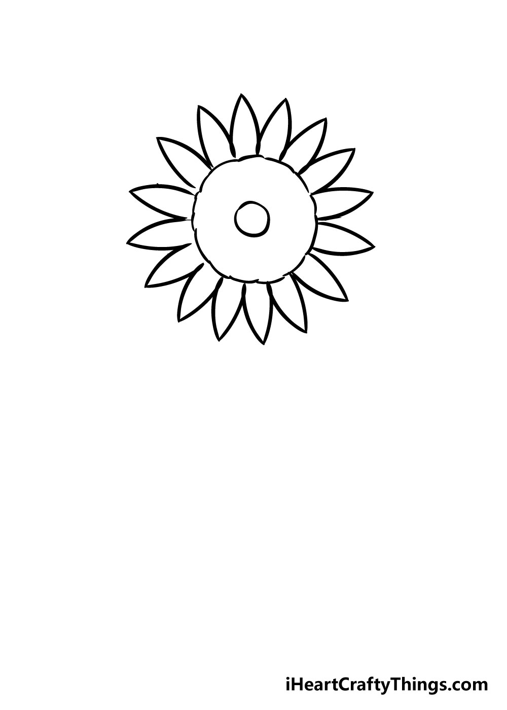 sunflower coloring step 3