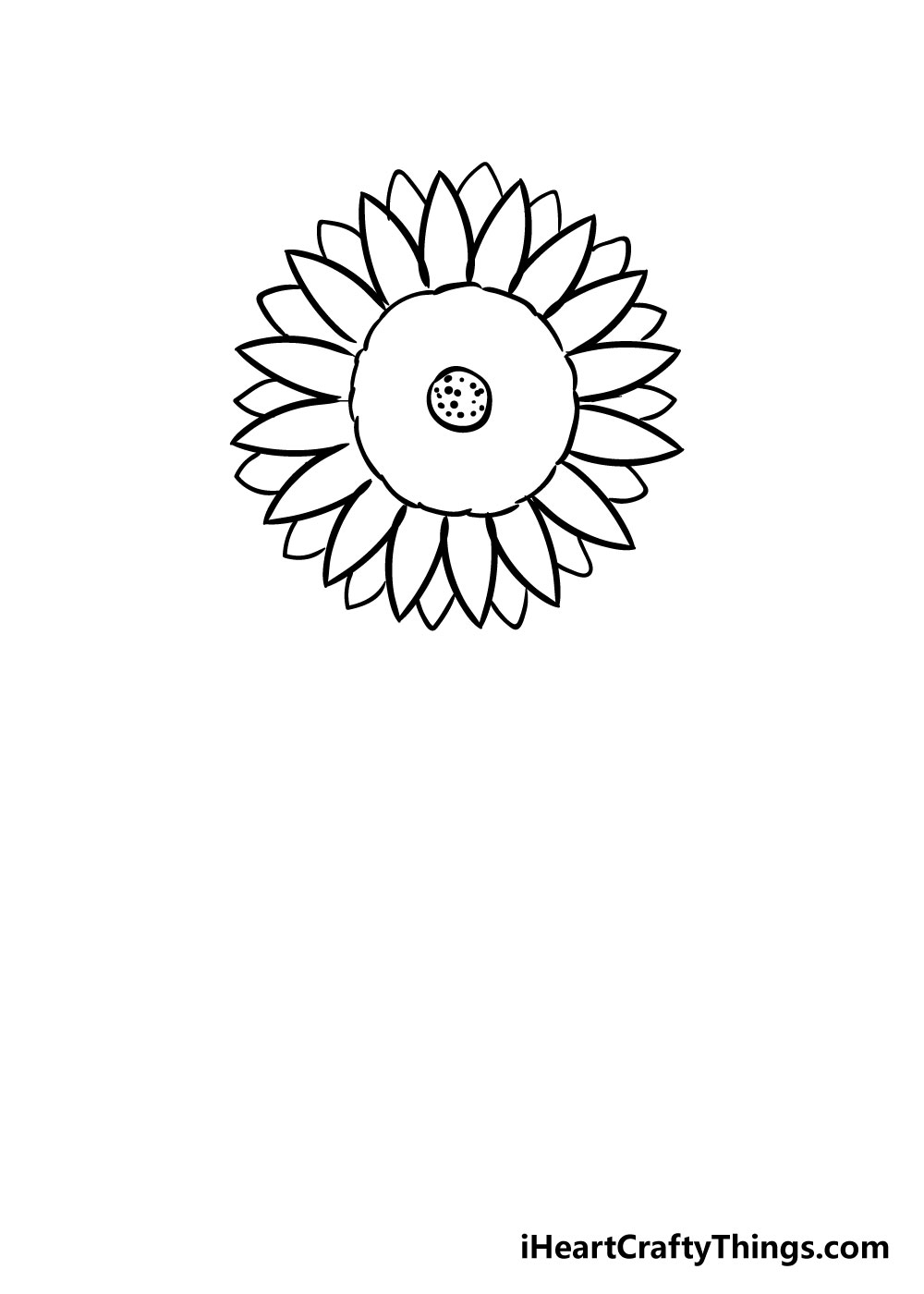 sunflower coloring step 5