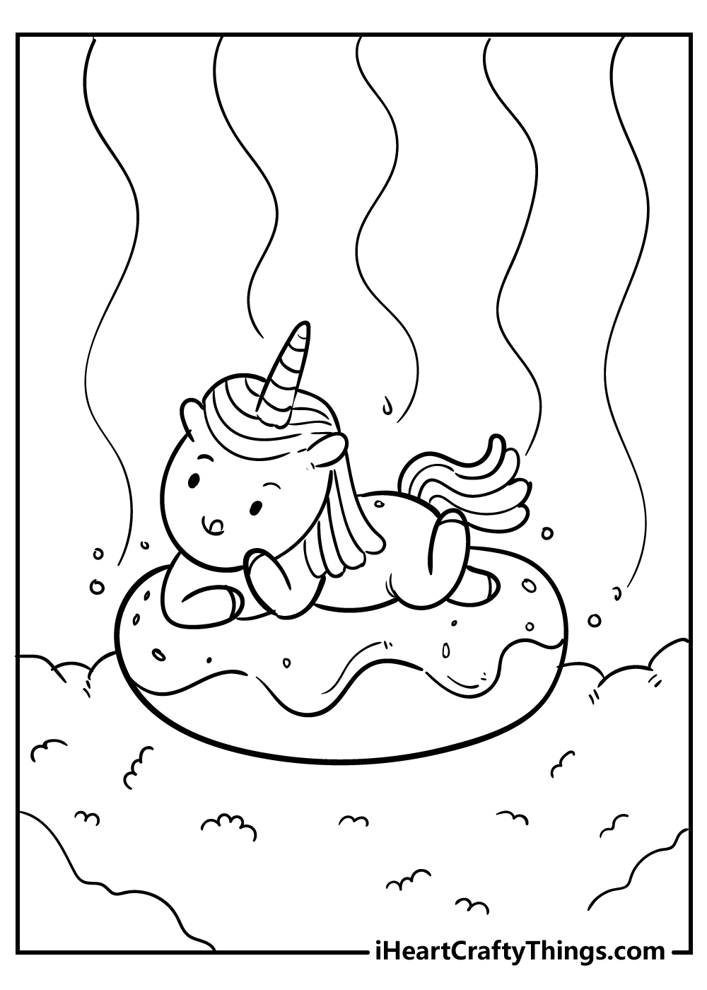 unicorn kawaii coloring pages printable free