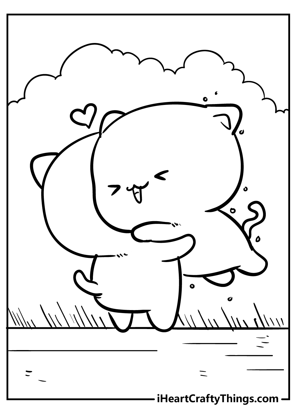 kawaii coloring pages of animals free printable