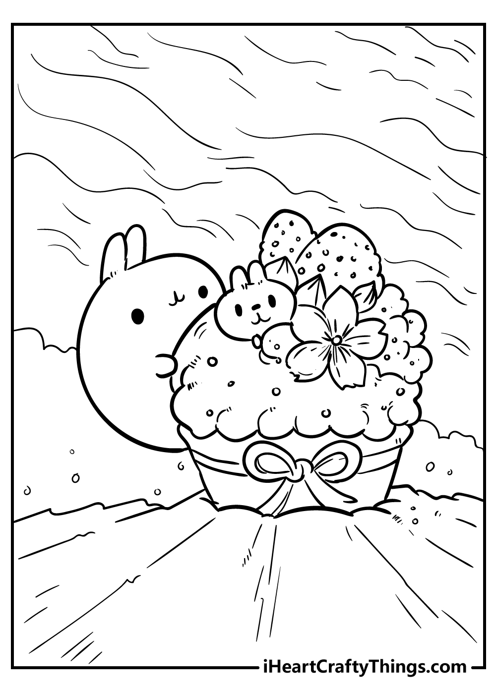 kawaii coloring pages cup cake free download