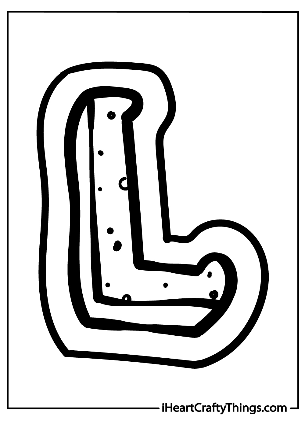 big letter L coloring printable