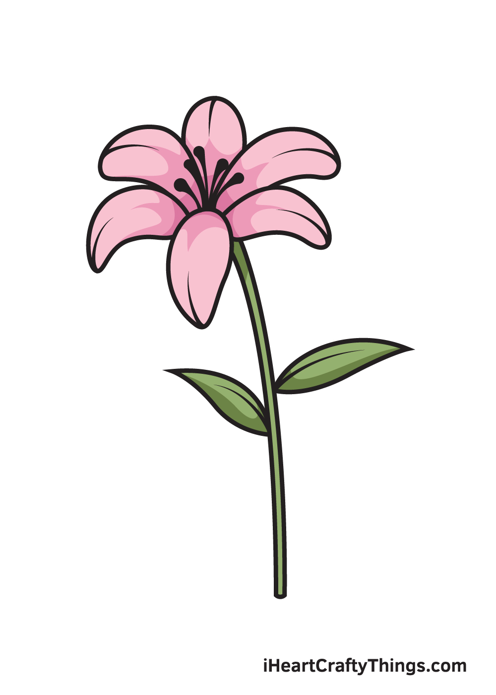 lily drawing 9 steps