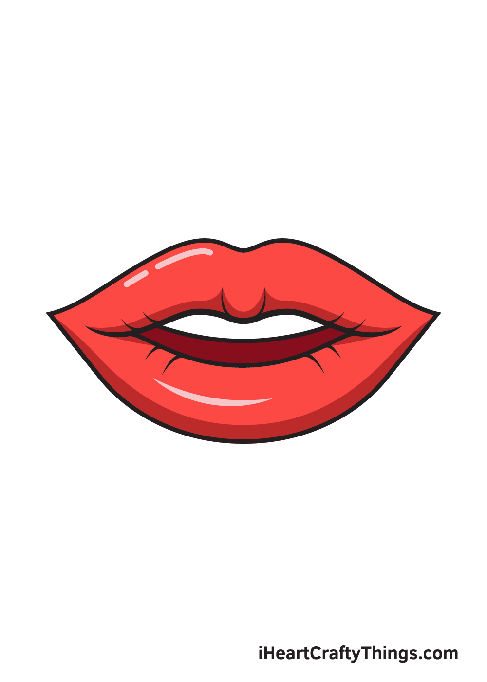 lips drawing 9 steps