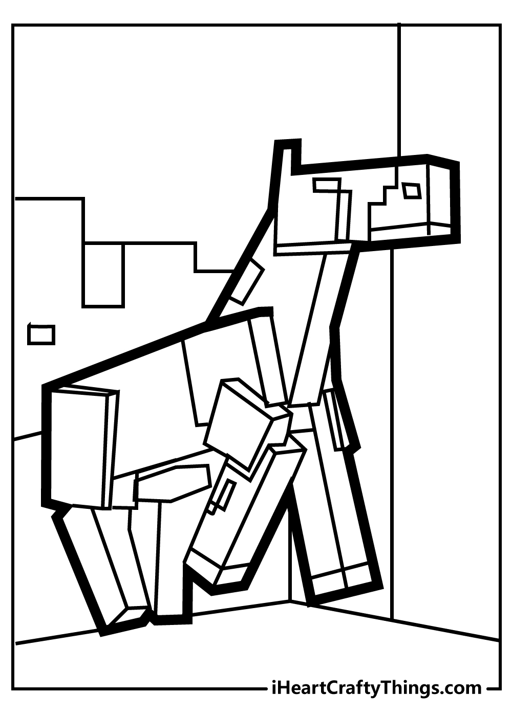 minecraft printable colouring pages