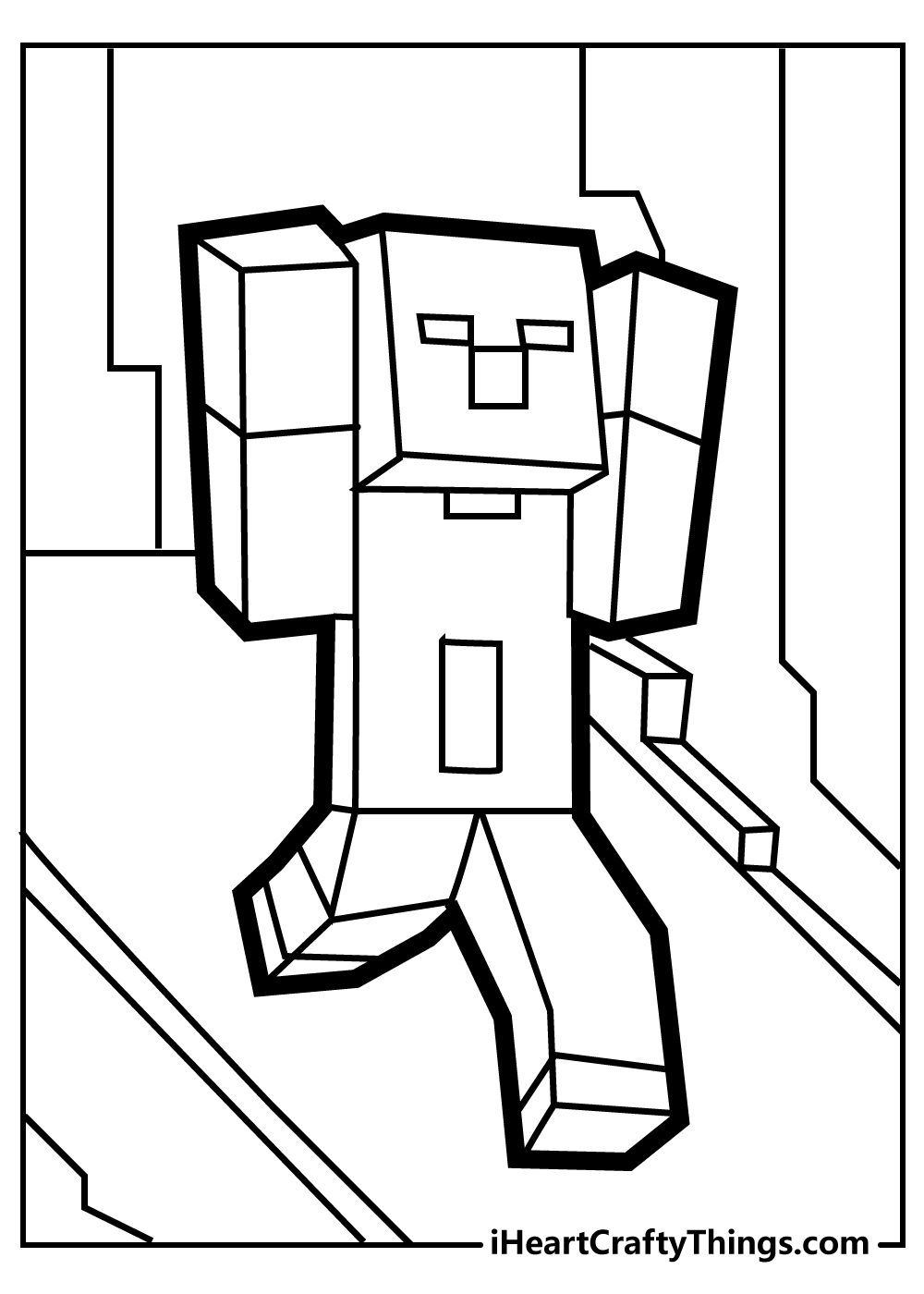 minecraft steve coloring pages free download