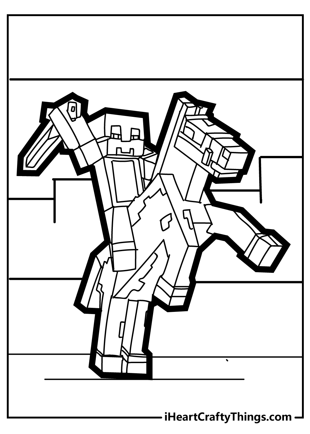 sword minecraft coloring pages free