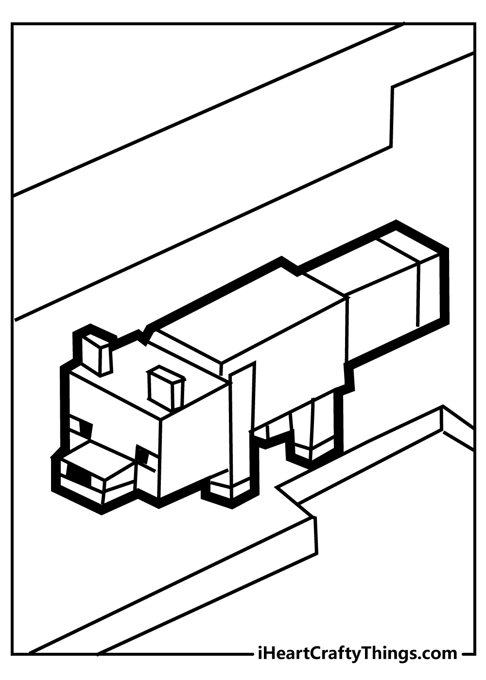 minecraft dog colouring pages free printable