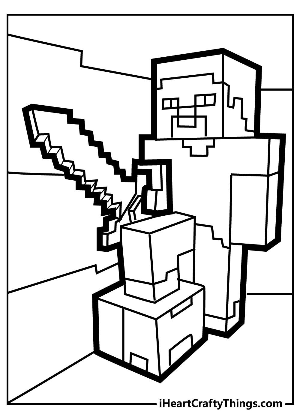 minecraft christmas coloring pages free