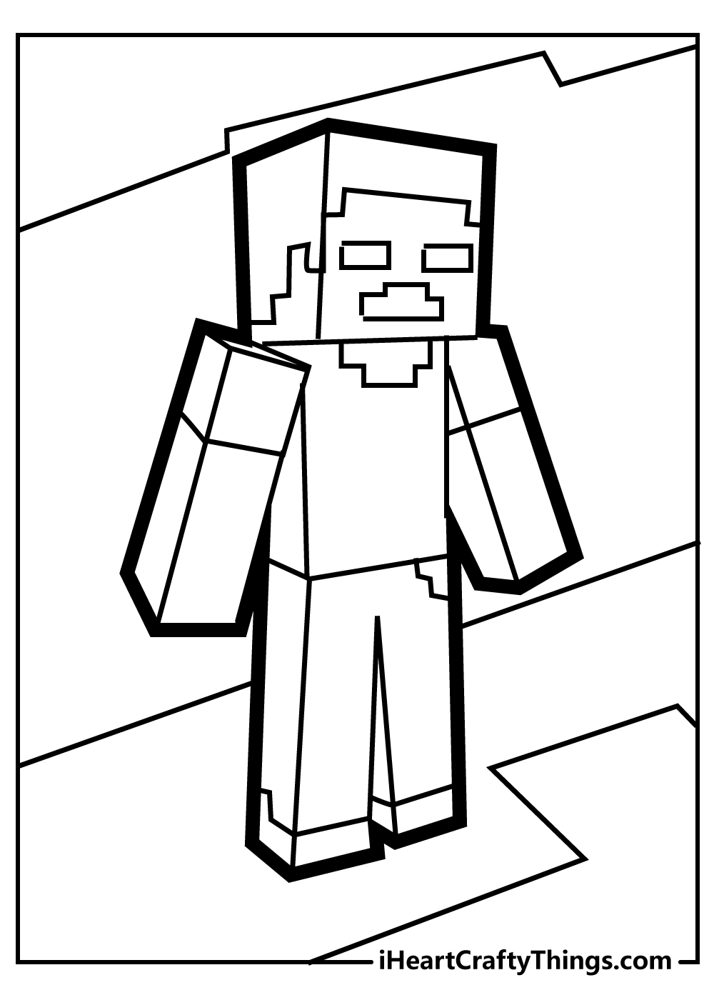minecraft herobrine coloring page free