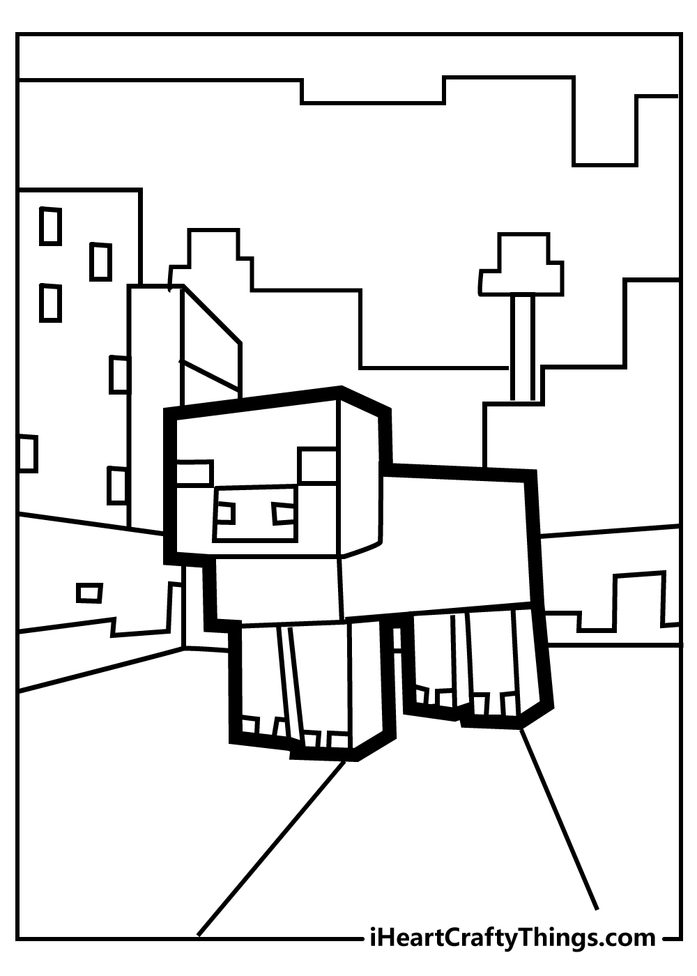 easy minecraft coloring page