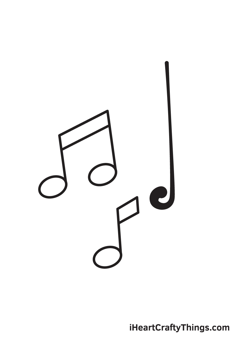 music notes drawing step 6