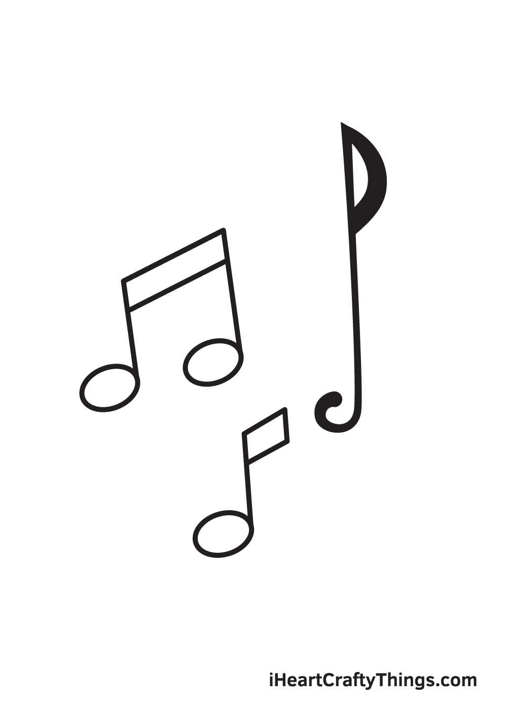 music notes drawing step 7