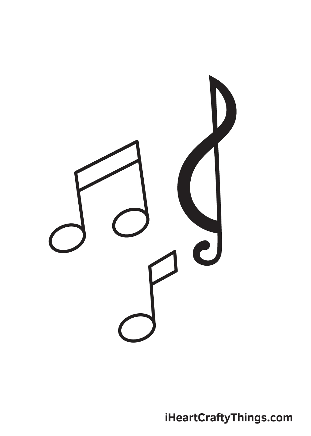 music notes drawing step 8