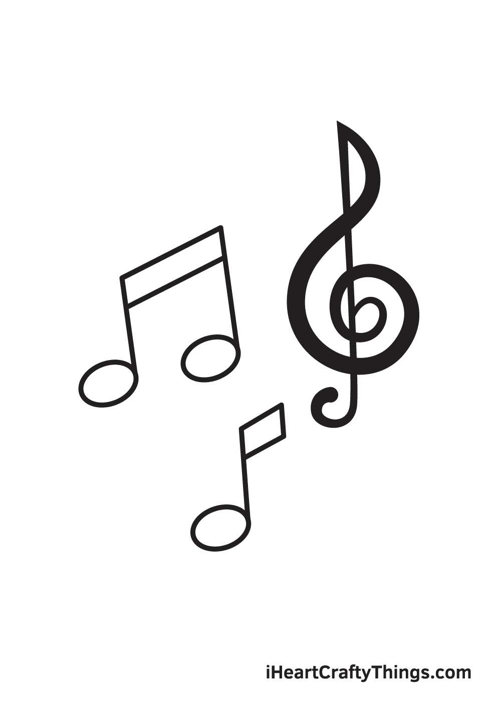 music notes drawing step 9