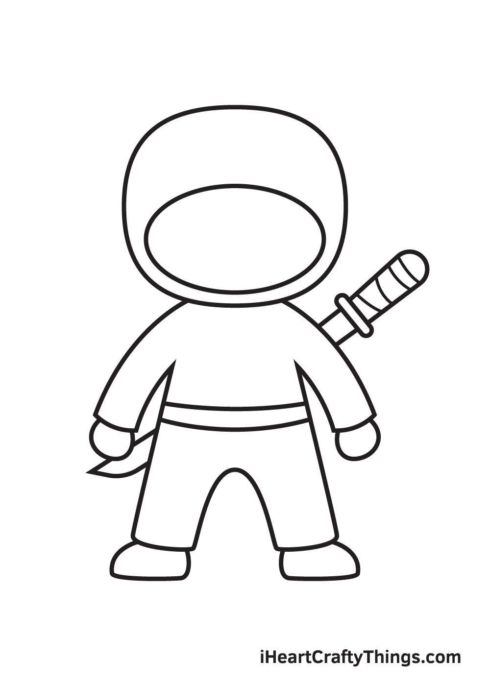 ninja drawing step 7