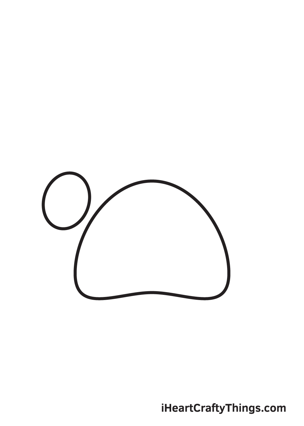 paw print drawing step 2