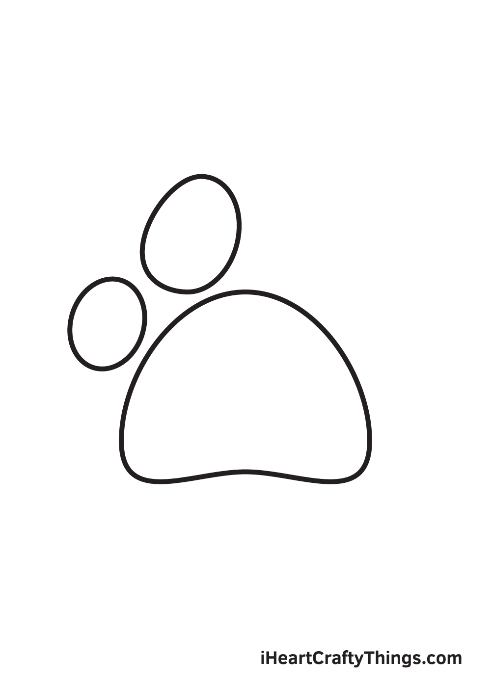 paw print drawing step 3