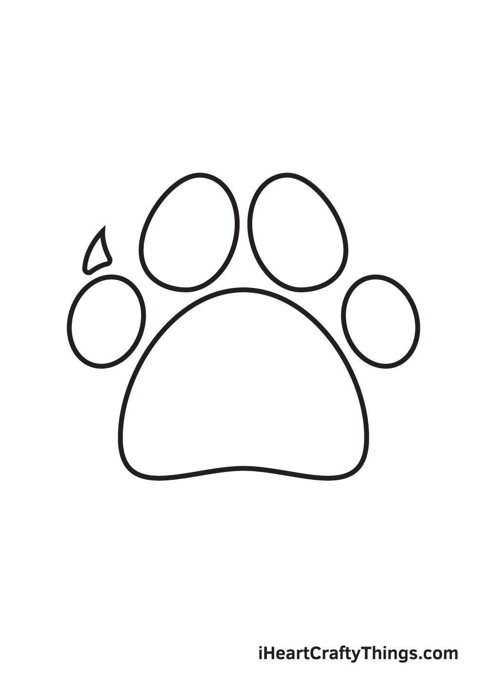 paw print drawing step 6