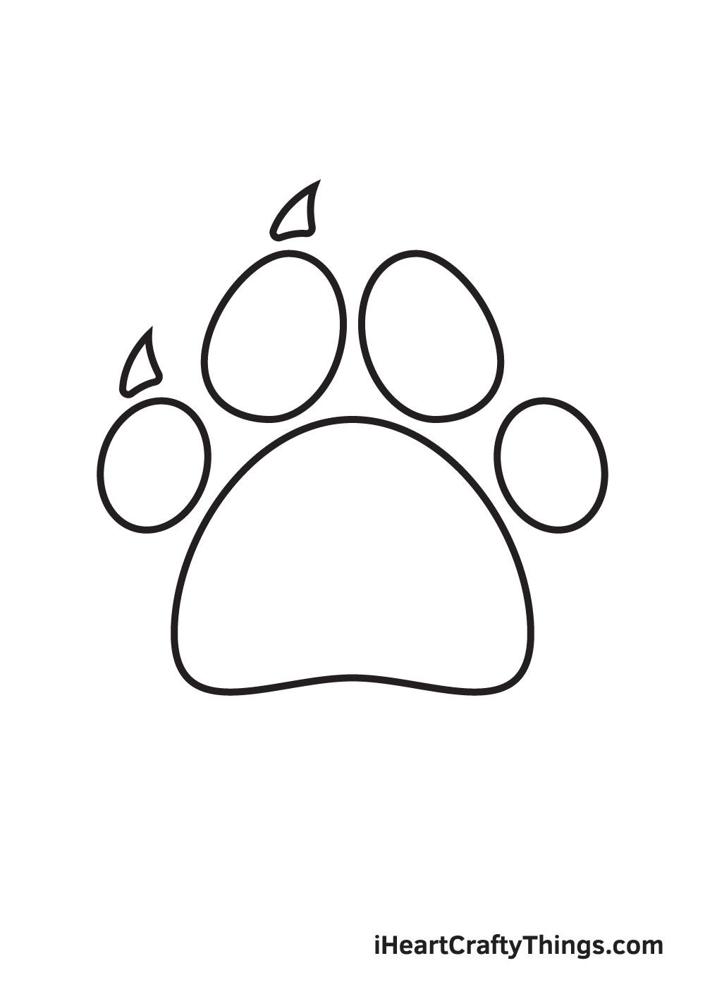 paw print drawing step 7