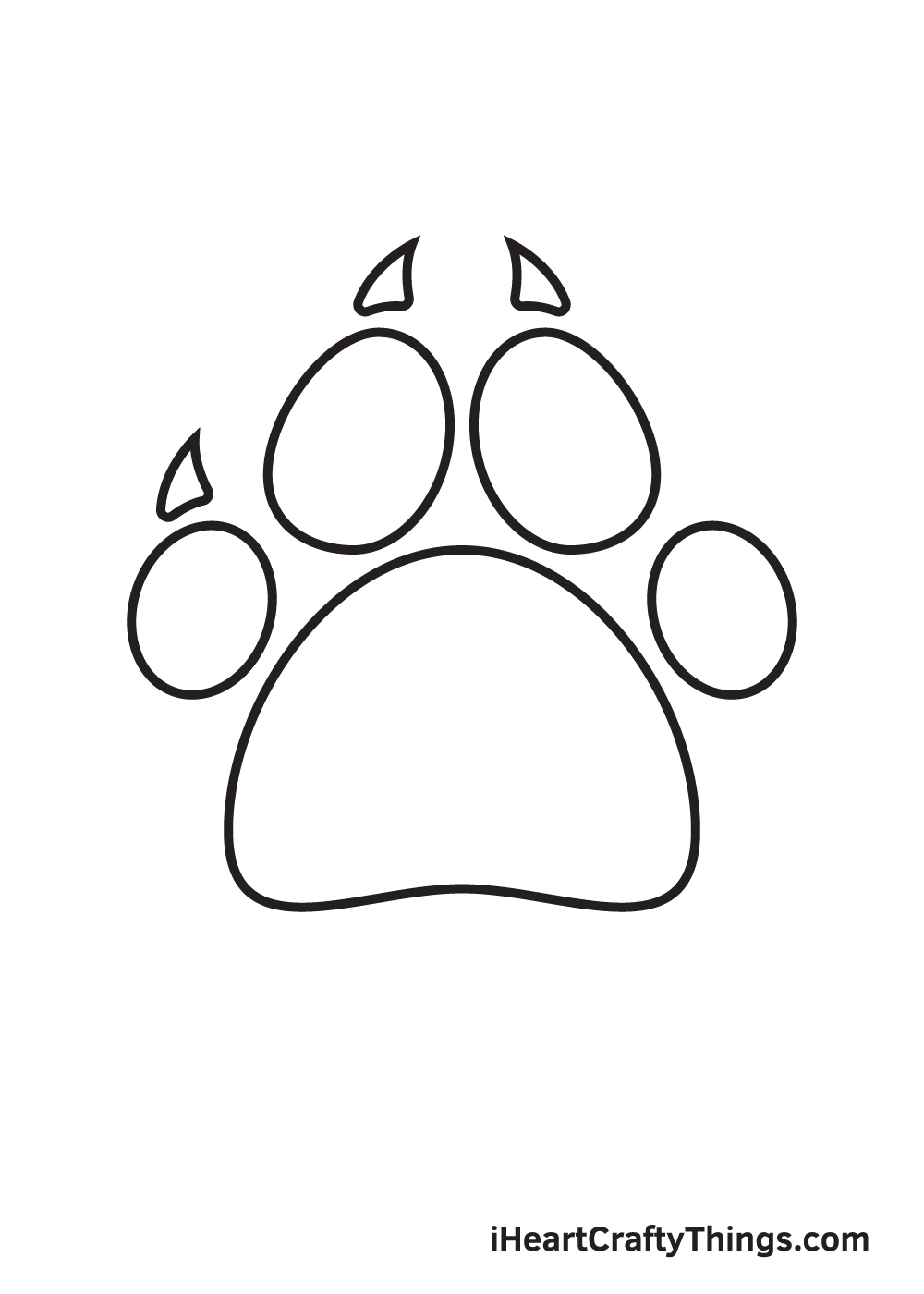 paw print drawing step 8