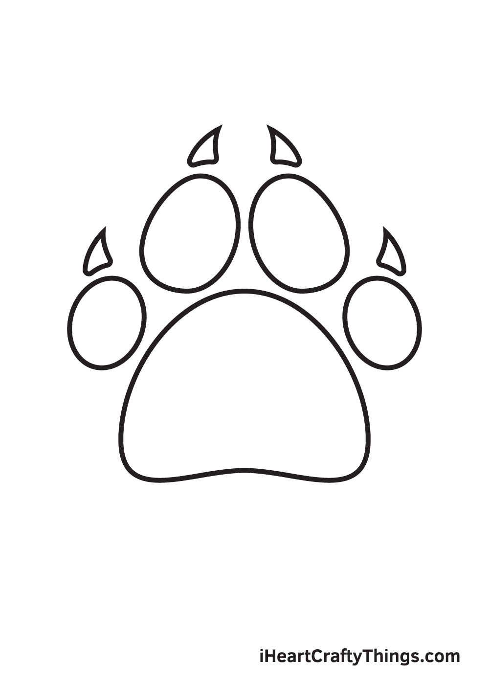 paw print drawing step 9