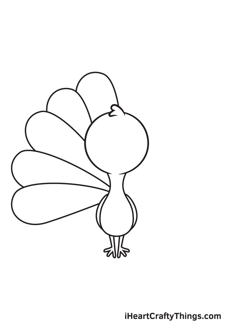 peacock drawing step 5