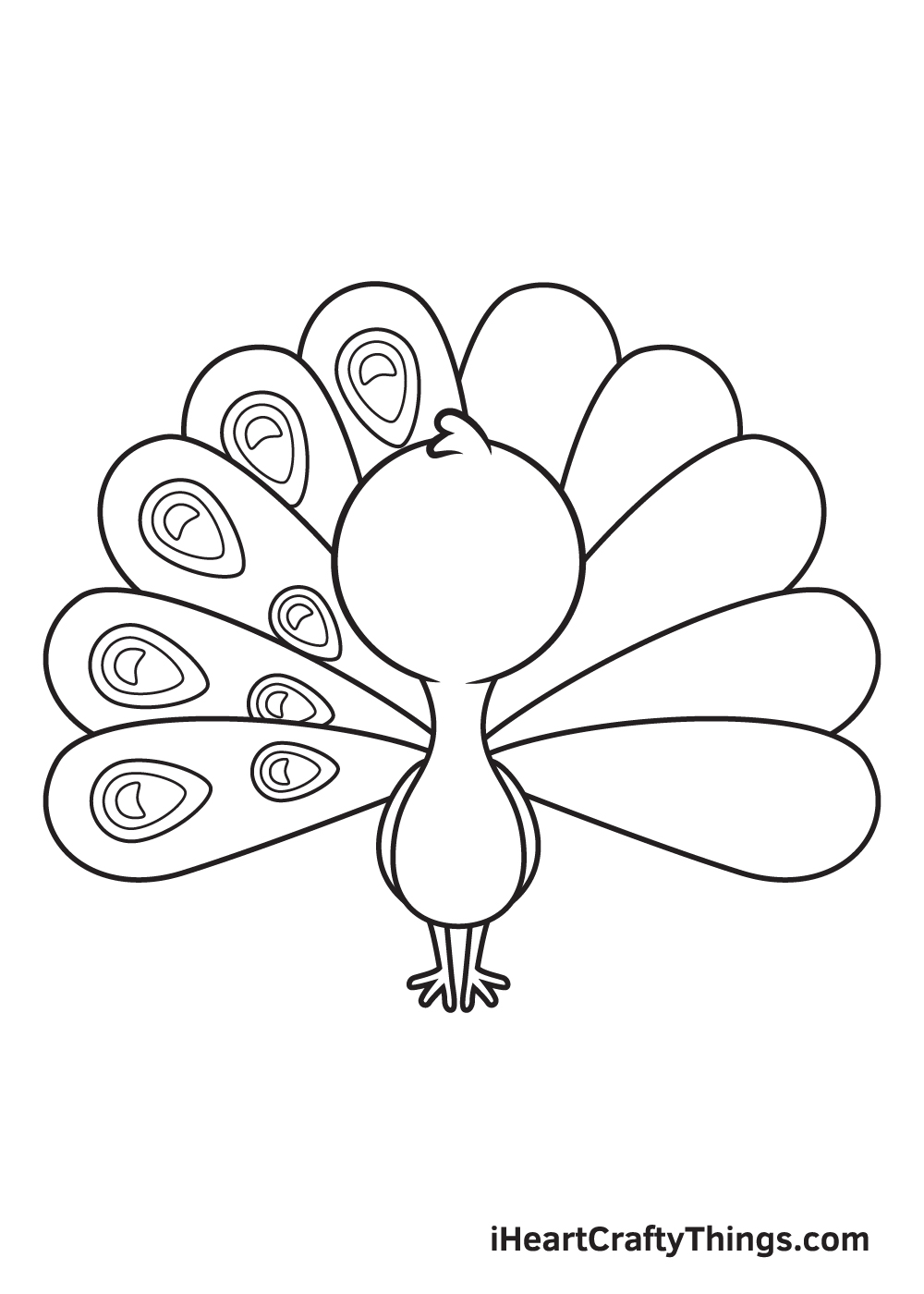 peacock drawing step 7