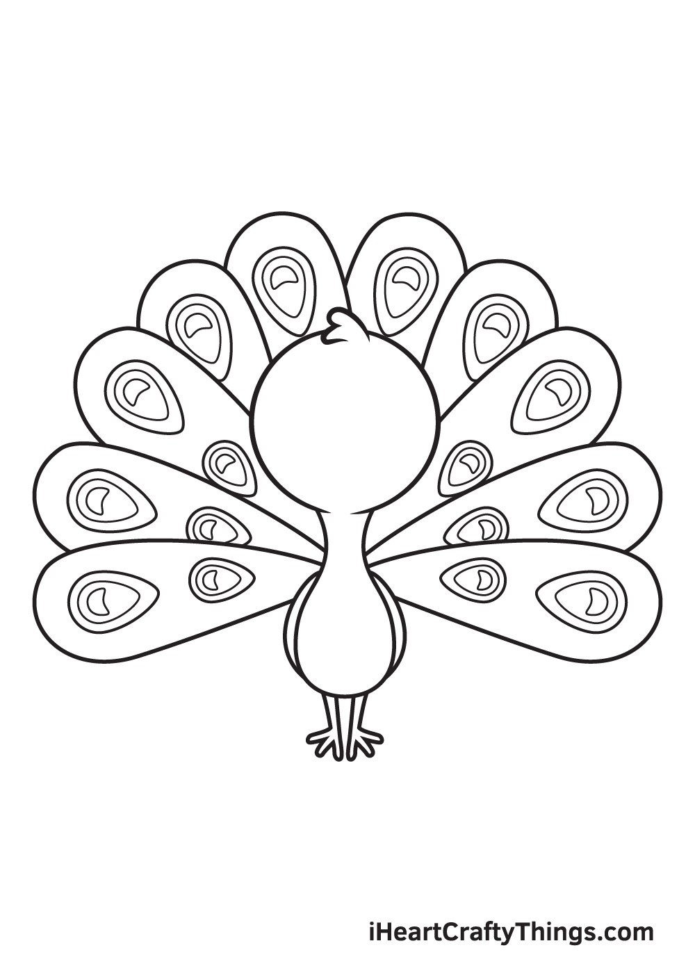 peacock drawing step 8