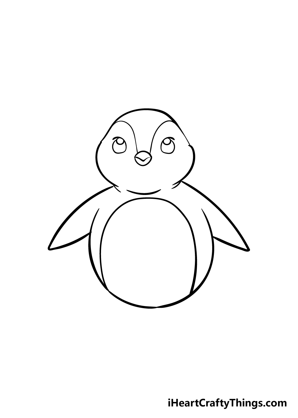 penguin drawing step 4