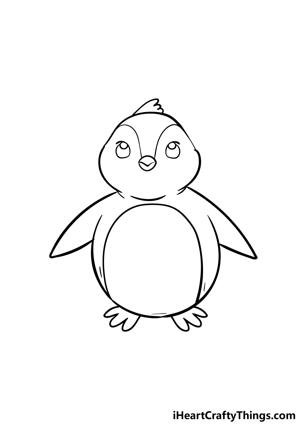 penguin drawing step 6